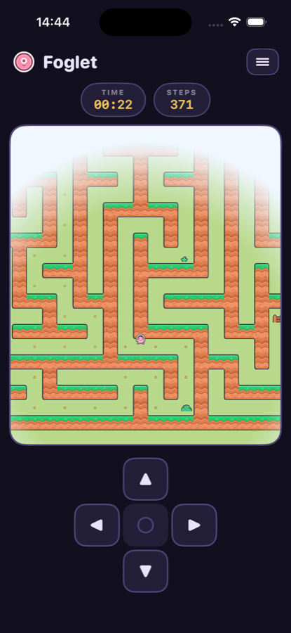 Foglet gameplay: a maze hidden in fog